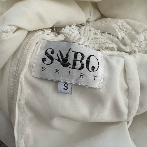 Sabo Skirt High Neck Crochet Lace Mini Dress Size Small Off White - Picture 11 of 14